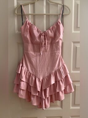 NWT Ruffle Hem Mini Dress Blush Pink M
